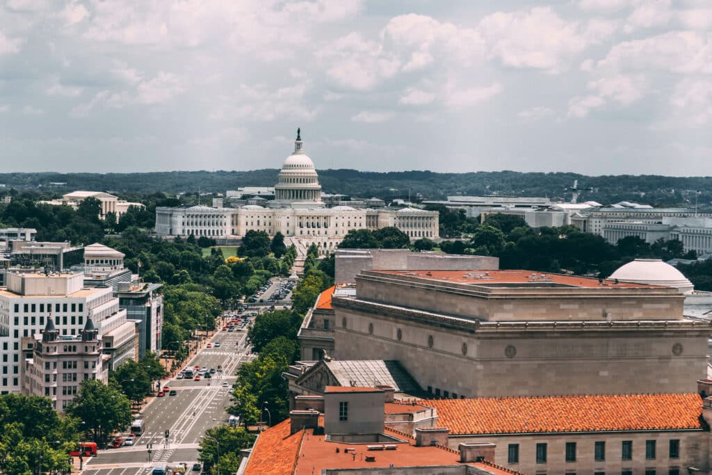 Washington D.C. nations capital aerial view